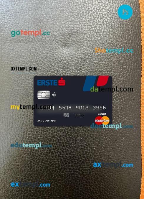 Austria Erste Group bank mastercard PSD scan and photo taken image, 2 in 1