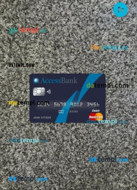 Azerbaijan Access bank mastercard PSD scan and photo taken image, 2 in 1