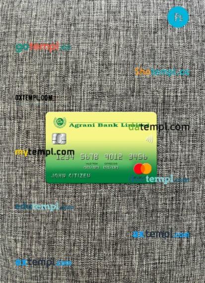 Bangladesh Agrani bank mastercard PSD scan and photo taken image, 2 in 1