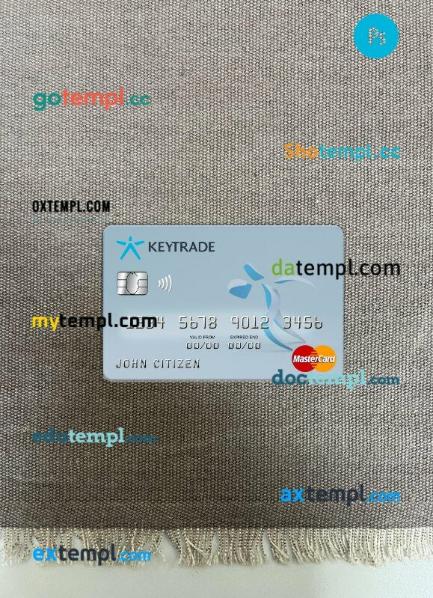 Belgium Keytrade bank mastercard PSD scan and photo taken image, 2 in 1