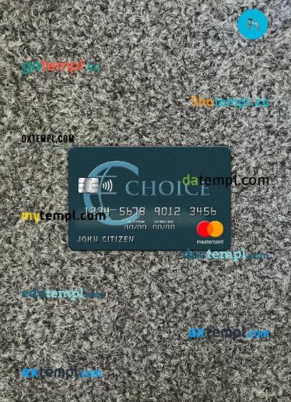 Belize Choice bank mastercard PSD scan and photo taken image, 2 in 1