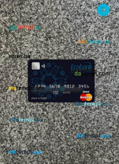 Benin Ecobank mastercard PSD scan and photo taken image, 2 in 1