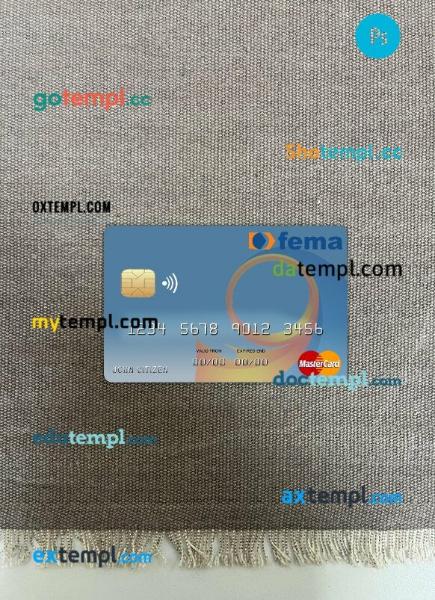 Benin Fema bank mastercard PSD scan and photo taken image, 2 in 1