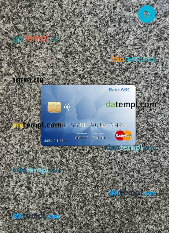 Botswana ABC bank mastercard PSD scan and photo taken image, 2 in 1