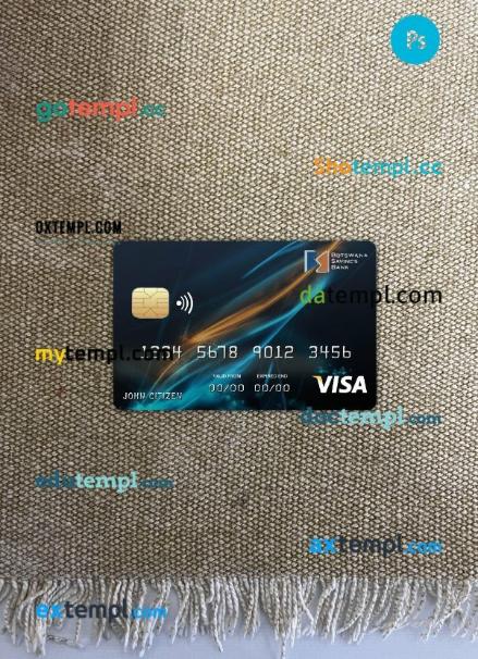 Botswana Savings bank visa card PSD scan and photo-realistic snapshot, 2 in 1