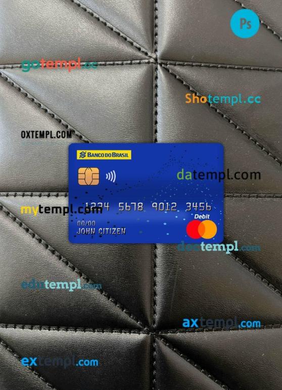 Brazil Banco do Brasil bank mastercard PSD scan and photo taken image, 2 in 1