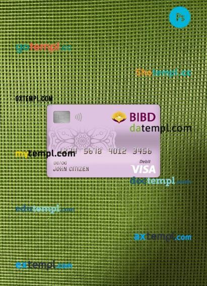 Brunei Bank Islam Brunei Darussalam bank visa card PSD scan and photo-realistic snapshot, 2 in 1