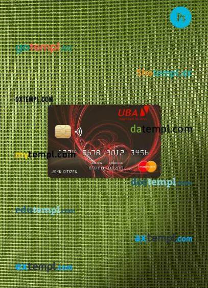 Burkina Faso United bank for Africa mastercard PSD scan and photo taken image, 2 in 1