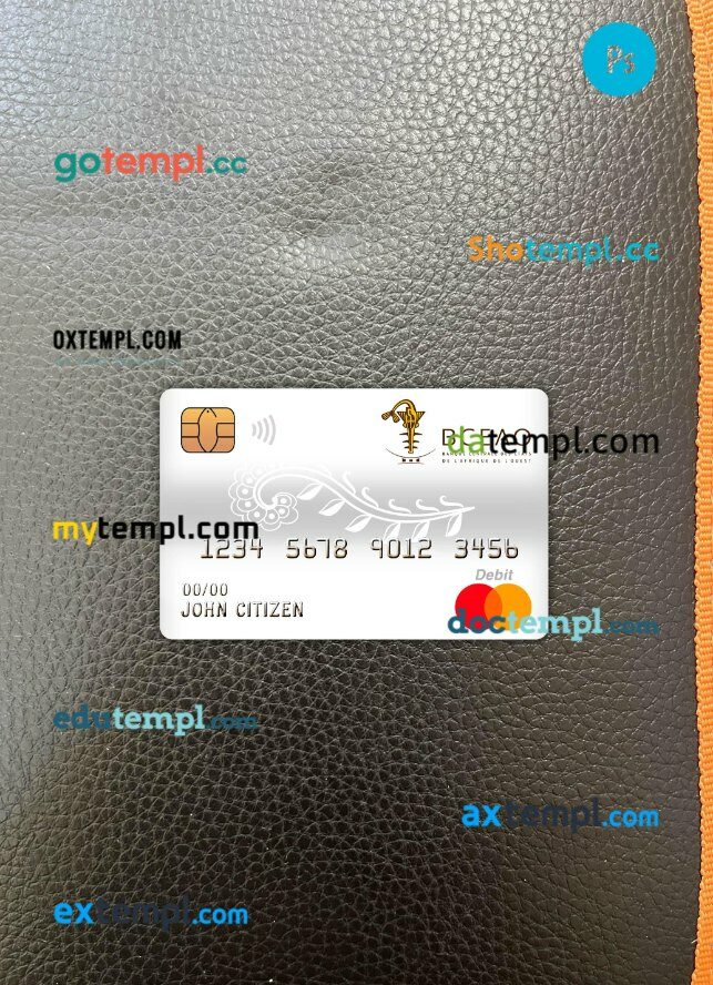 Burkina Faso the central bank of west african states bank master debit card PSD scan and photo taken image, 2 in 1