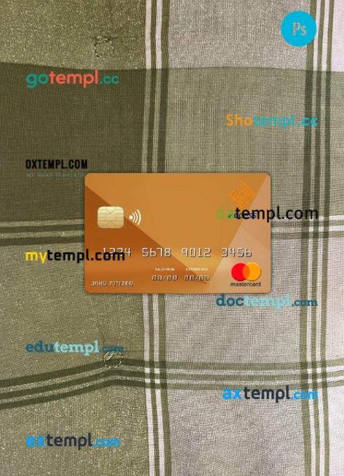 Burundi Access bank mastercard PSD scan and photo taken image, 2 in 1