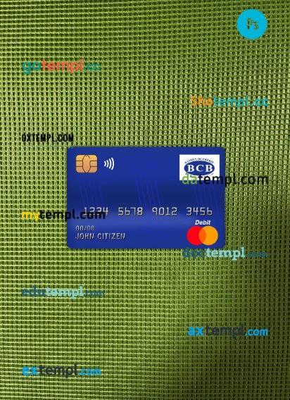Burundi Credit bank of Bujumbura master debit card PSD scan and photo taken image, 2 in 1