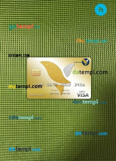 Cambodia Acleda bank visa card PSD scan and photo-realistic snapshot, 2 in 1