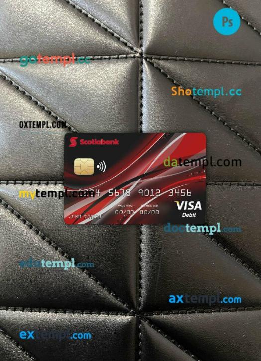 Canada Nova bank visa card PSD scan and photo-realistic snapshot, 2 in 1
