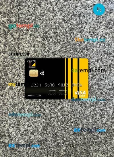 Chad Commercial bank Tchad visa card PSD scan and photo-realistic snapshot, 2 in 1