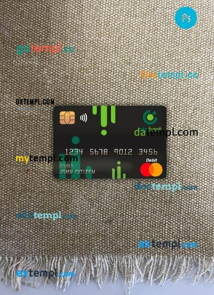 Croatia OTP bank master debit card PSD scan and photo taken image, 2 in 1