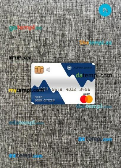 Cyprus Alpha bank master debit card PSD scan and photo taken image, 2 in 1