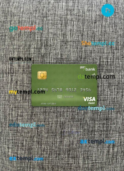 Czech Air Bank visa card PSD scan and photo-realistic snapshot, 2 in 1