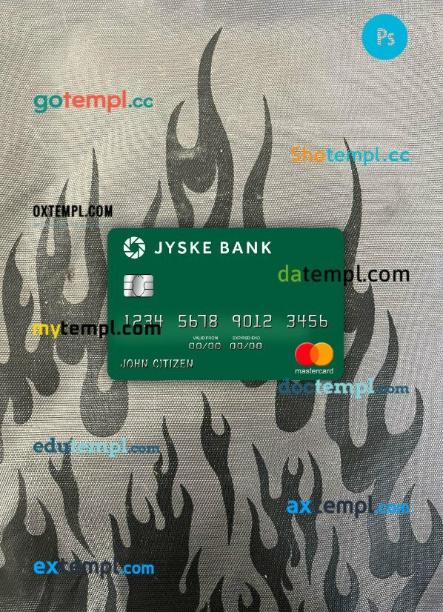 Denmark Jyske Bank mastercard PSD scan and photo taken image, 2 in 1