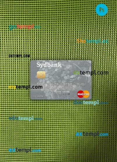 Denmark Sydbank mastercard PSD scan and photo taken image, 2 in 1