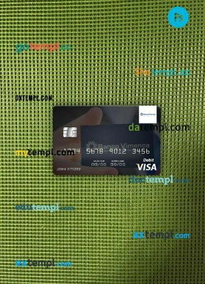 Dominican Republic Banco Vimecan visa card PSD scan and photo-realistic snapshot, 2 in 1