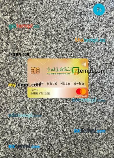 Egypt National bank mastercard PSD scan and photo taken image, 2 in 1
