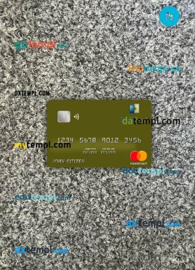 Equatorial Guinea BGFI Bank mastercard PSD scan and photo taken image, 2 in 1