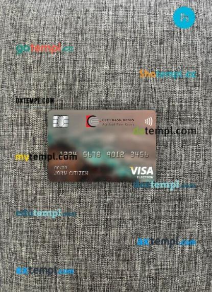 Equatorial Guinea CCEI bank visa electron card PSD scan and photo-realistic snapshot, 2 in 1