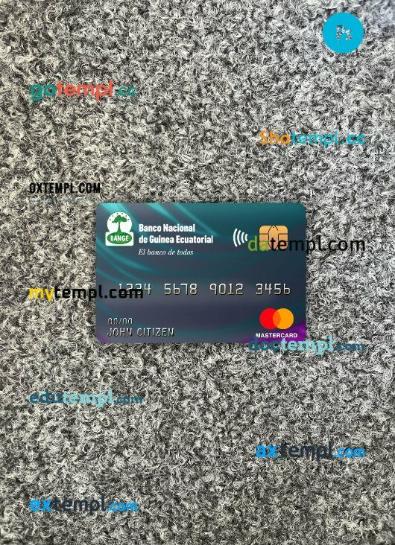Equatorial Guinea National bank mastercard PSD scan and photo taken image, 2 in 1
