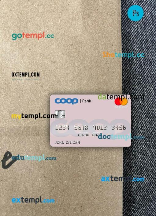 Estonia Coop Pank mastercard PSD scan and photo taken image, 2 in 1