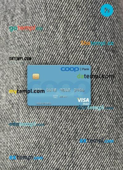 Estonia Coop Pank visa debit card PSD scan and photo-realistic snapshot, 2 in 1