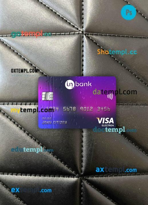 Estonia Idbank visa debit card PSD scan and photo-realistic snapshot, 2 in 1