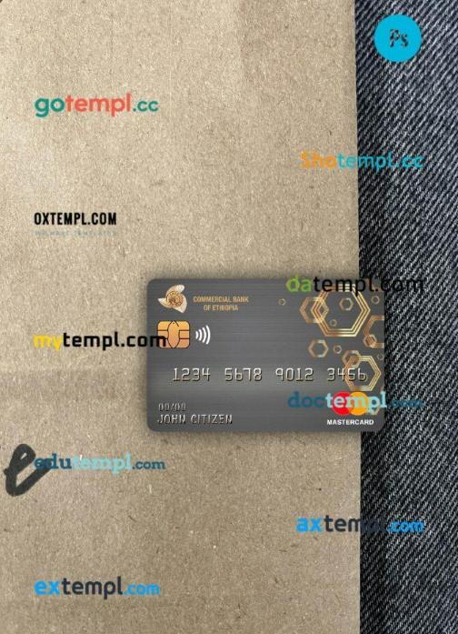 Ethiopia Commercial bank mastercard PSD scan and photo taken image, 2 in 1