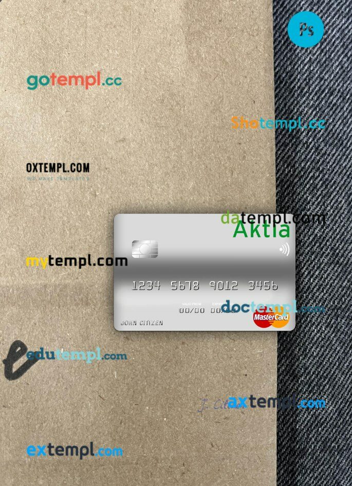 Finland Aktia Savings Bank mastercard PSD scan and photo taken image, 2 in 1