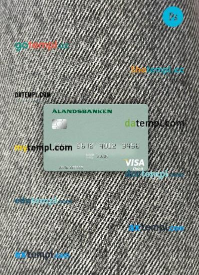 Finland Bank of Aland visa debit card PSD scan and photo-realistic snapshot, 2 in 1