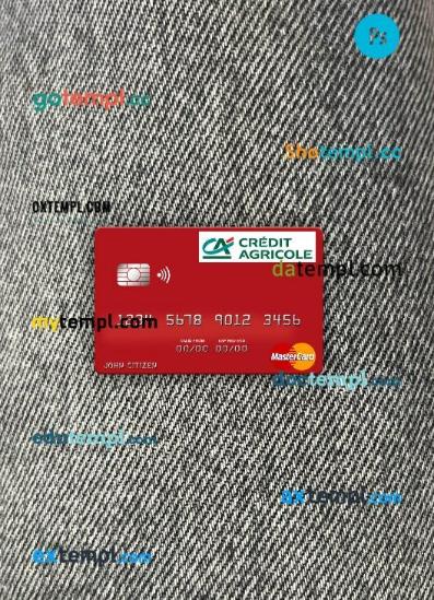 France Credit Agricole Bank mastercard PSD scan and photo taken image, 2 in 1