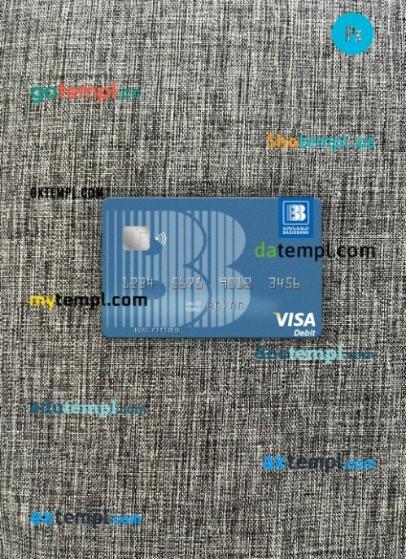 Georgia Basis Bank visa debit card PSD scan and photo-realistic snapshot, 2 in 1