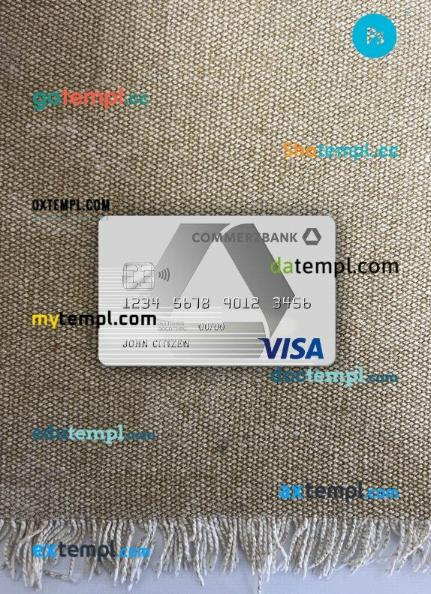 Germany Commerzbank Visa Card PSD scan and photo-realistic snapshot, 2 in 1
