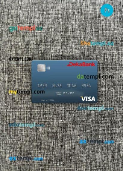 Germany Deka Bank visa card PSD scan and photo-realistic snapshot, 2 in 1