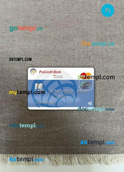 Germany ProCredit Bank MasterCard PSD scan and photo taken image, 2 in 1