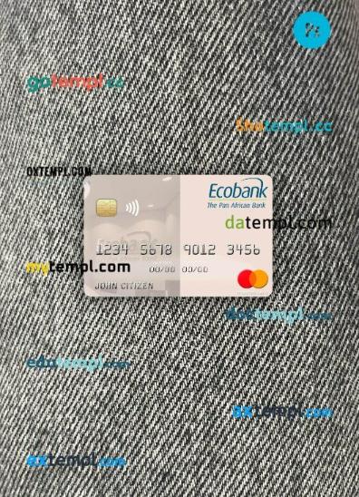 Ghana Ecobank Ghana mastercard PSD scan and photo taken image, 2 in 1