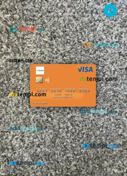 Guinea Access Bank Guinée visa debit card PSD scan and photo-realistic snapshot, 2 in 1