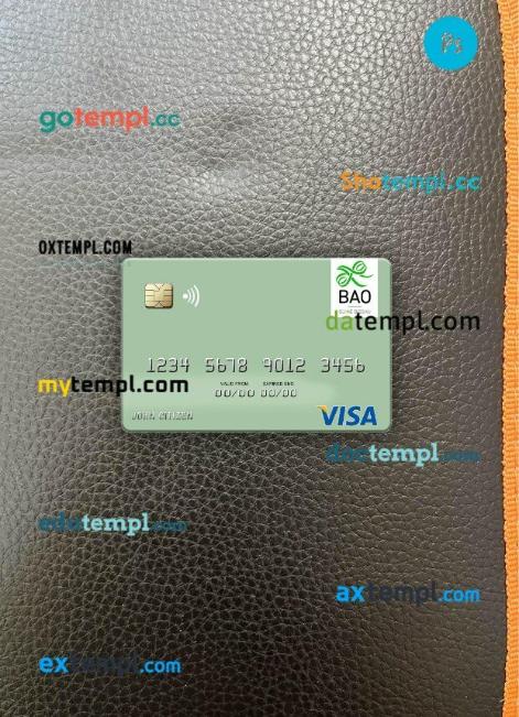 Guinea Bissau Banco Da Africa Ocidental visa debit card PSD scan and photo-realistic snapshot, 2 in 1