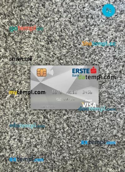 Hungary Erste Bank visa card PSD scan and photo-realistic snapshot, 2 in 1