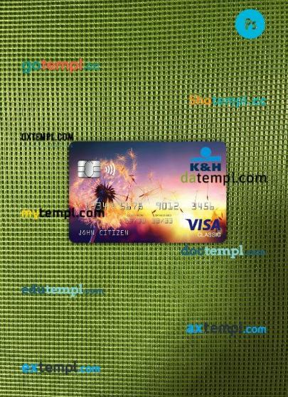 Hungary K&H visa classic card PSD scan and photo-realistic snapshot, 2 in 1