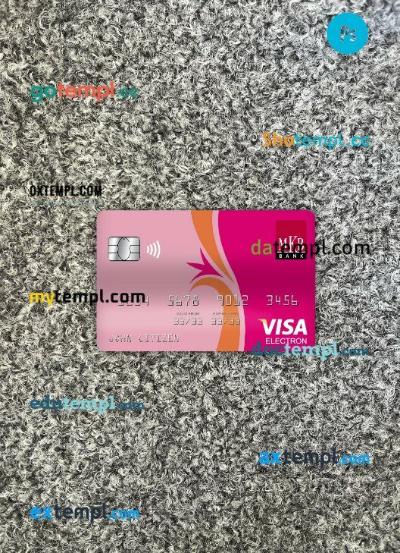 Hungary MKB bank visa electron card PSD scan and photo-realistic snapshot, 2 in 1