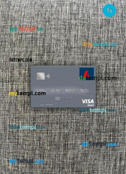 Iceland Landsbankinn visa debit card PSD scan and photo-realistic snapshot, 2 in 1