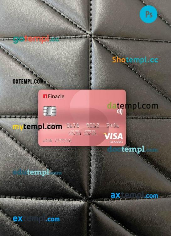India Finacle bank visa classic card PSD scan and photo-realistic snapshot, 2 in 1