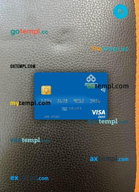 India Indian Overseas Bank visa debit card PSD scan and photo-realistic snapshot, 2 in 1