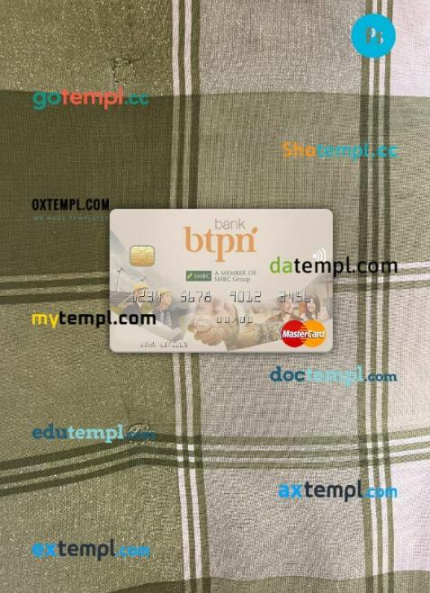 Indonesia Bank BTPN mastercard PSD scan and photo taken image, 2 in 1