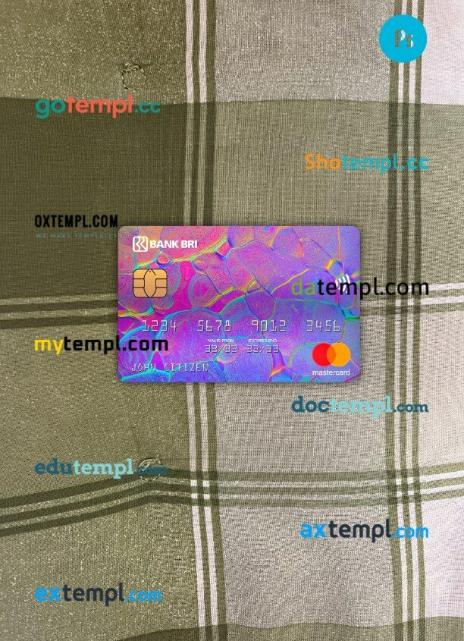 Indonesia Bank Rakyat Indonesia (BRI) mastercard PSD scan and photo taken image, 2 in 1